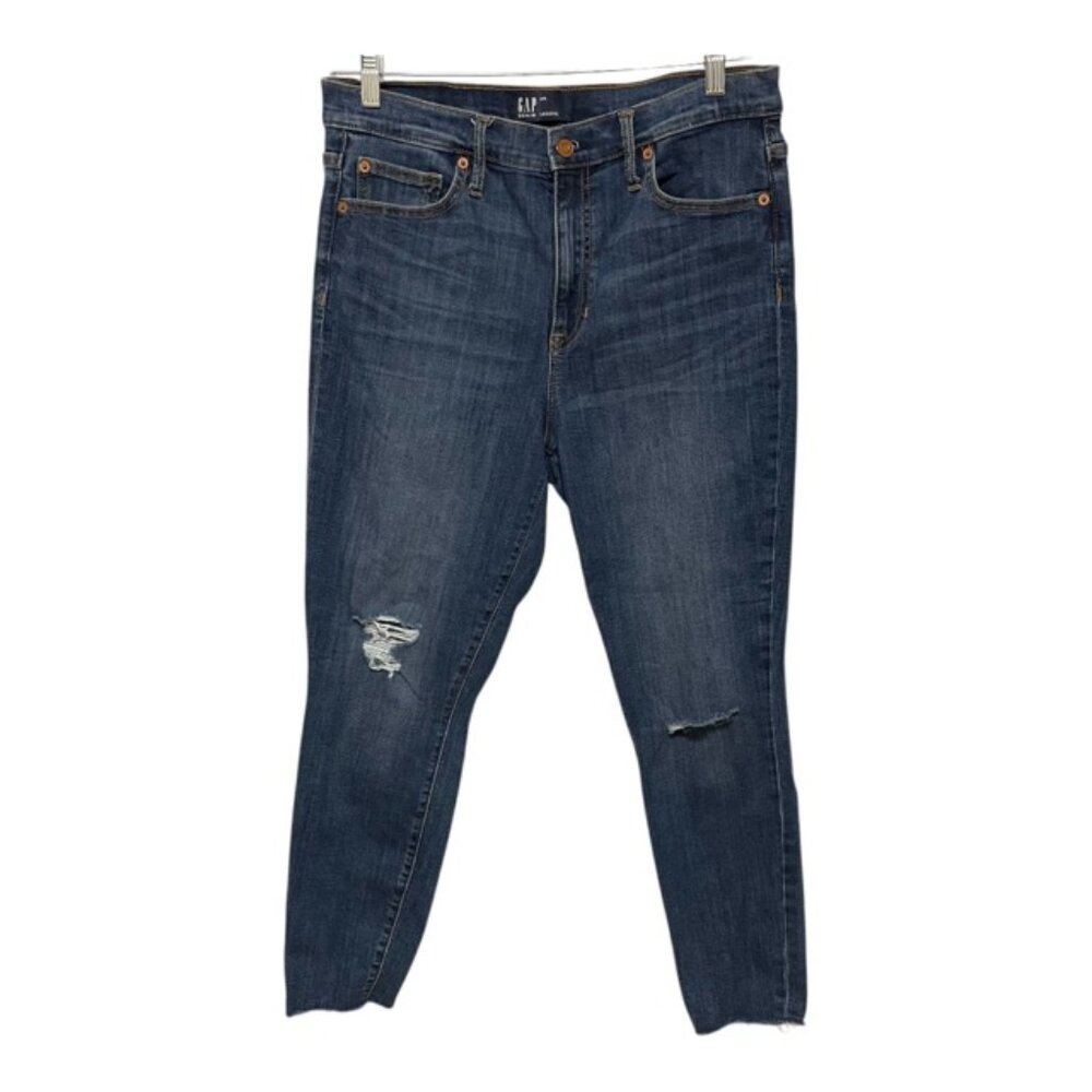 Gap Size 31 Denim Distressed Raw Hem High Rise Legging Jeans